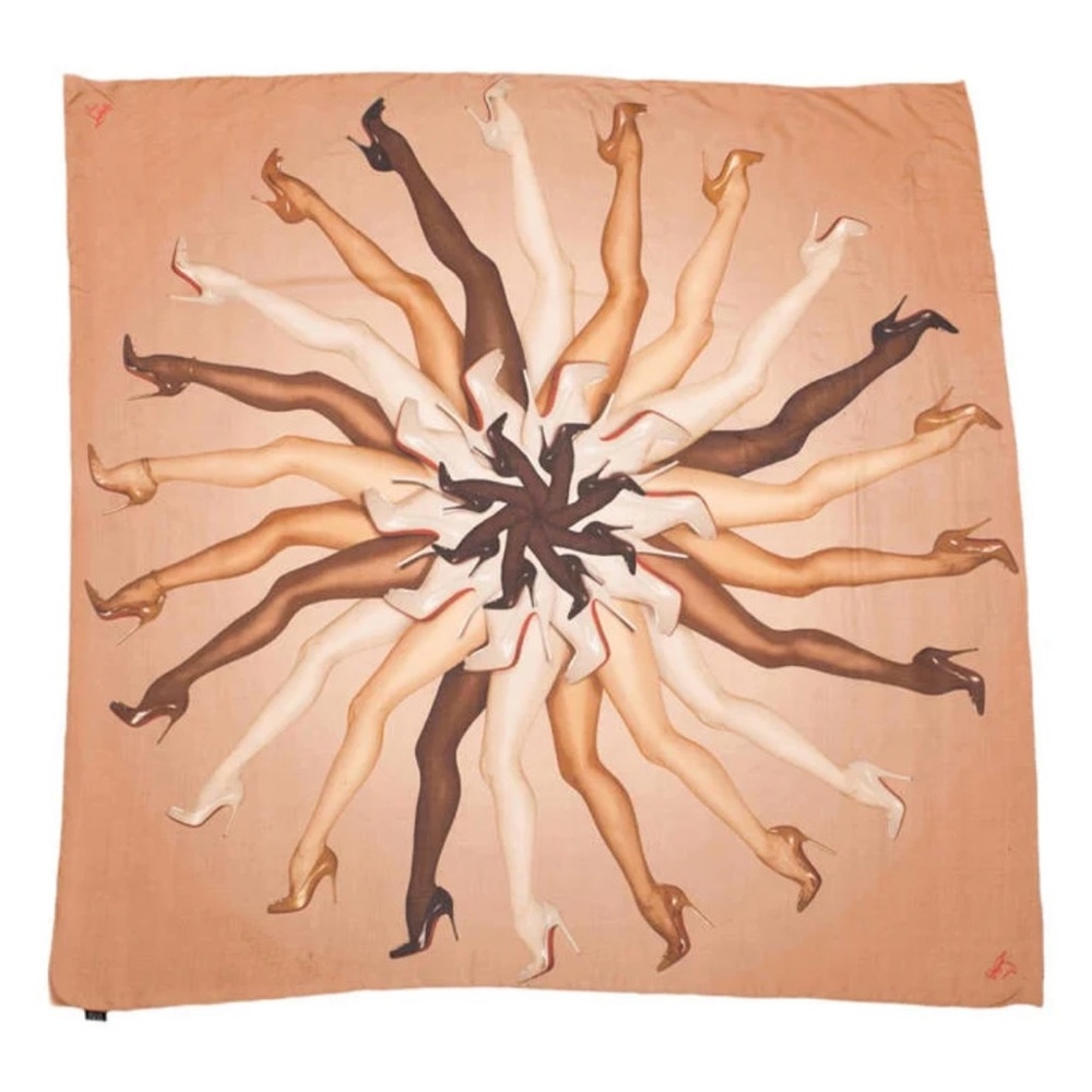 Christian Louboutin Multicolor Leg Design Scarf
